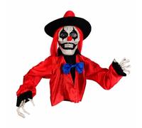 BLWOTMOR Clown d'halloween en Plastique Effrayante Figurine Lumineuse Sonore Extérieure Décoration Sol Amovible pr Hantée