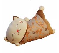 BLWOTMOR Coussin Oreiller Chat Décoratif Coussin Peluche Traversin Oreiller Canapé Félin Charmant Garnissage Doux Confort de Relaxation Entretien Commode, Marron, Classique - Non Déhoussable