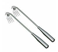 BLWOTMOR Désherbeur Manuel Outil de Jardinage Arrache-racines Cultivateur à Quatre Dents en Acier Manganèse Conçu pour Arrachage Profond Tête Pousseur Poignée, Demi-cercle 4T Ss 2PK