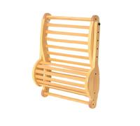 BLWOTMOR Dossier de Sauna avec Appui-tête, Pliable, Antidérapant, Incurvé, Dossier en Bois Pratique, Accessoire de Sauna pour La Méditation, pour Hommes et Fem