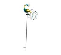 BLWOTMOR Figurine de Paon Lumineuse en Métal pour L'extérieur, Objet de Collection, étanche, Idéale comme Veilleuse Ou Décoration de Jardin.