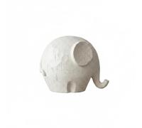 BLWOTMOR Figurine Éléphant Décorative Statuette Ornement Sculpture Résine Abstraite Silhouette Moderne Rendu Vintage et Finition, Blanc, Éléphant Blanc Rétro À Oreilles Rondes Et Forme Potelée