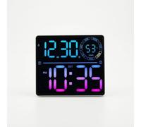 BLWOTMOR Horloge LED Calendrier Lumineuse Horloge Murale Numérique Silencieuse pr Chambre, lle Jeux,