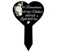 BLWOTMOR Memorial Marker Panneau Funéraire Plaque Commémorative Marqueur de Tombeau Piquet de Jardin en Acrylique Résistant Impression Claire Protégée Pointe, 2