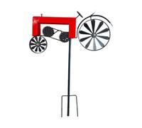 BLWOTMOR Moulin à Vent Jardin Sculpture Décoration Moderne Moulin à Vent Tracteur Figure Métallique Stake Décor Original Effet Mobile Adaptée pour Cour Pelouse, Rouge