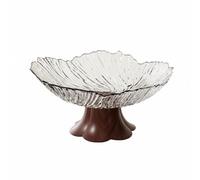 BLWOTMOR Plateau Industriel Bol Fruitier Plateau sur Pied Support de Collations en PET Léger pour Organisation Adaptée à Salon Chambre Cuisine Entrée, Blanc, Base Fleur