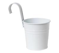 BLWOTMOR Pot de Fleurs Suspendu Organisateur Suspendu Fer Seau Planteur Support Balcon pour Épices et Légumes avec Crochet Amovible Adapté à La Maison Bureau C, Blanc