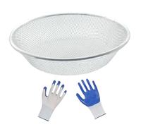 BLWOTMOR Sieve Jardinage Crible Tamis Compost Gant Métal Anti-Usure Poigné Confortable Facile à Utiliser Criblage Terre Sable Pierres Conçu pour Ferme Maison J, Trou 2mm
