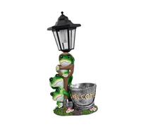 BLWOTMOR Statue Décorative de Grenouille Solaire pour Jardin, Figurine Artisanale en Résine avec Lumière Solaire Intégrée, Sculpture Décorative, Matériau : Rés, 16 X 10 X 35 Cm