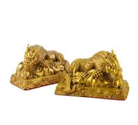 BLWOTMOR Statue Décorative Figurine Sculpturale Ornement Compagnon de Thé en Laiton Coulé Détails Gravés Base Sculptée Convient aux Cérémonies du Thé Étagères Vitrine, 30 Cm