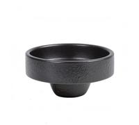BLWOTMOR Vase en Céramique Bol sur Socle Centre de Table Coupe Décorative Récipient Floral Profil Rond Élégant Équilibré Adapté à Repas Console Boutique Espace d'accueil, Noir