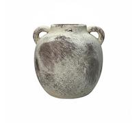 BLWOTMOR Vase en Céramique Vase Décoratif Pot de Fleurs Jarre Ornement Style Rustique Élégant Effet Patiné pour Ambiance Apaisante Convient au Séjour Entrée, Marron, Double Anse