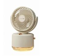 BLWOTMOR Ventilateur de Bureau USB Appareil de Table Diffuseur de Brouillard Réglage Du Vent en Trois Niveaux Brume Régulière Finition Mate Remplissage Facile, Blanc Riz, FS -03 230 150 120mm