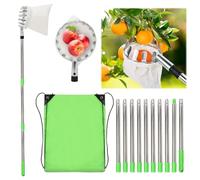 BlyeMichdi Cueille Fruit Telescopique, Cueilleur de Fruits Amovible, 4 m Fruits Cerise Outil à Cueillir de Fruits avec Poteau Réglable Léger et Sac de Rangement, pour Pommes, Poires, Oranges