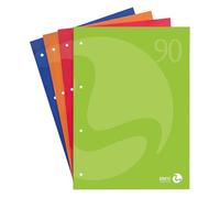 BM BeMore 0100227 Bloc de papier collé, format A4, lignes 1R, lignes sans marges, 50 feuilles, lot de 10 pièces, couleurs assorties