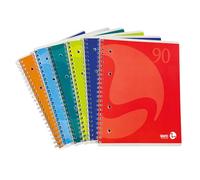 BM BeMore 0105339 Lot de 5 blocs à spirales avec trous Format A5 Rayures sans marge Papier 90 g/m² Couleurs assorties