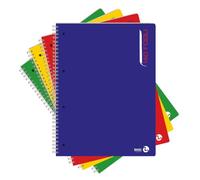 BM BeMore 0112761 Maxi Color Cahier à spirale avec trous Format A4 Rayure 1R Rayures sans marge Papier 80 g/m² Couleurs assorties Lot de 3