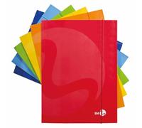 BM BeMore - Dossiers 3 rabats avec élastique, 0108968 - Format A4 - Couverture lourde 700 g/m² - Couverture plastifiée brillante - Lot de 10 pièces - Couleurs assorties