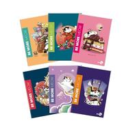 BM BeMore MEOW Maxi Cahier A4 - Ligne Q, carreaux 5 mm avec marges pour les écoles primaires, moyennes et supérieures - Lot de 10 pochettes fantaisie chats - 72 pages, papier de 100g