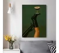 BMGKYAGL Affiche artistique glamour représentant des bottes à la mode, idéale pour un cocktail, une salle à manger ou un bureau (70 x 100 cm/Cadre intérieur)