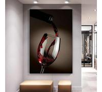 BMGKYAGL Affiches modernes sur toile en verre de vin rouge, peinture murale sur verre de vin, images imprimées pour bar, restaurant, cuisine, décoration d'intérieur, 60 x 80 cm, sans cadre