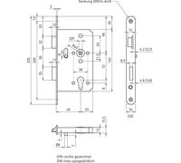 BMH Serrure passe-partout pour issues de secours 1022, 1 vantail, fonction B/EN 179, gauche, DM65, inox
