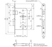 BMH Serrure pour porte de secours 6028 1 vantail /EN 1125, gauche, têtière en acier inox 24