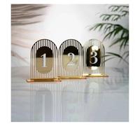 BMKGODN Numéro de Table en Miroir doré Arche passerelle à Double Couche(Black,Table 1 20)