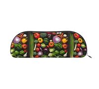 bmnaswt Présentation de divers sacs de rangement imprimés légumes, pochette à fermeture éclair croisée grain, élégante trousse de maquillage portable, argent, taille unique, valise