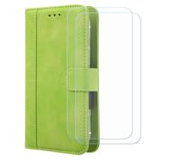 BMPNLSZ Etui pour Kyocera Digno BX4 + 2 Verre trempé(6,1") - Vert-FG | HD Anti Rayures Film Protection écran - Fermeture Pliant Coque Cover Housse de Protection