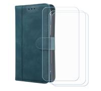 BMPNLSZ Etui pour Kyocera Digno BX4 + 3 Verre trempé(6,1") - Bleu-FG | HD Anti Rayures Film Protection écran - Fermeture Pliant Coque Cover Housse de Protection