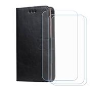 BMPNLSZ Etui pour Kyocera Digno BX4 + 3 Verre trempé(6,1") - Noir-SXT | HD Anti Rayures Film Protection écran - Fermeture Pliant Coque Cover Housse de Protection