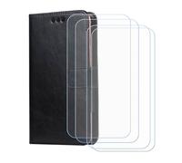 BMPNLSZ Etui pour Kyocera Digno BX4 + 4 Verre trempé(6,1") - Noir-SXT | HD Anti Rayures Film Protection écran - Fermeture Pliant Coque Cover Housse de Protection