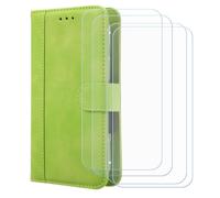 BMPNLSZ Etui pour Kyocera Digno BX4 + 4 Verre trempé(6,1") - Vert-FG | HD Anti Rayures Film Protection écran - Fermeture Pliant Coque Cover Housse de Protection
