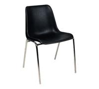 BMV 4 chaises à coque en plastique, démontées, noir, cadre chromé Quantité:1