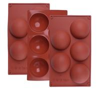 BMZXCH 3 Pièces 5 Cavités Moule Silicone en Moule Demi Sphere Extra-large à 5 Sphères Semi-sphérique Forme de Boule Pour Boule de Chocolat, Mousse en Dôme, Bonbon, Pudding