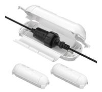 BN-LINK Lot de 2 boîtes de sécurité étanches IP44 pour chaîne LED, 20 x 8 x 7,6 cm, boîte de protection pour câble d'extension, outils électriques, tondeuse à gazon, blanc