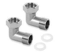 BNGXR 2 PCS Coude à 90°en Acier Inoxydable 304 Raccords Mobiles de 3/4" | Raccord à 90° 3/4" AG x 3/4" IG Raccord Coudé DN20 à 90° pour les Installations D'eau et les Systèmes de Chauffage Central