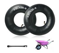 BNGXR 2 Pièces Chambre à air Remorque, 4.80/4.00-8 Chambres à air Caoutchouc Noir pour Chariot à Main, pour brouette remorque monocycle de Tondeuse à Gazon Chariot de Jardin et Scooter