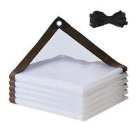 BNGXR 2x2m Bâche Transparente avec Oeillets, Bâche imperméable en polyéthylène avec 5m Corde, Résistant à la poussière Contre la Pluie, Bache Plastique pour extérieur Meubles de Jardin Tente