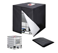 BNGXR Bache pour Cuve 1000L IBC,Bâche Réservoir d'eau IBC,1000 L 420D Réservoir d'eau Couvercle,Anti-Poussière Anti-UV Anti-Pluie Housse Protection Cuve pour Réservoir IBC,Noir,120 x100x116cm
