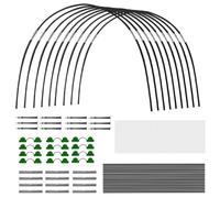 BNGXR Lot de 18 Tunnels pour Plantes - Arches Tunnels surélevés - 2,5 x 6 m - en Aluminium - Inoxydable - Durable - Pliable - Cerceaux De Serre pour Serre, Plantes, moustiquaire