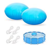BNGXR Lot de 2 coussins d'hiver ronds pour piscine d'hiver - Coussin d'air résistant à l'hiver - 120 x 120 cm - Accessoires de piscine d'hiver - Tapis de piscine gonflable avec valve de sécurité