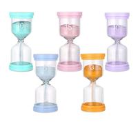 BNGXR Lot de 3 sabliers pour enfants, 5 couleurs, 3 5 10 15 30 minutes, sabliers de minuterie, pour l'apprentissage des enfants, à manger, pour libérer la pièce