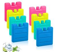 BNGXR Petits blocs réfrigérants, mini éléments de sac isotherme, 4 couleurs, éléments réfrigérants pour boîte à lunch, sac isotherme, boîte à lunch, parfait pour le pain, le bureau, le camping, etc.,