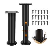 BNGXR Pieds de Meubles réglables en Hauteur avec Socle,2 Pièces Pieds de Meuble,18-30cm,en Acier laminé à Froid,Pieds réglables en Hauteur,Convient pour Meubles Lourds en métal,lit,canapé,Armoire.