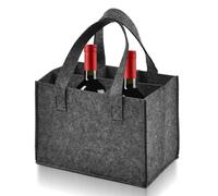 BNGXR Sac à Bouteille, Sac à Bouteilles de Vin en Feutre avec 6 Compartiments, Réutilisable Lavable avec Sac Porte-Bouteille Amovible, pour Fête Pique-Nique Voyag