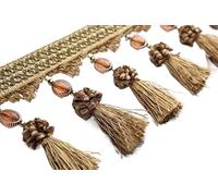 bnjlSDATwr Garniture à Franges, Applique de Garniture Rideau, perlée tressée 14 mètres, Nappe décorative(5)