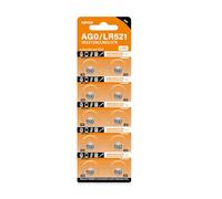 Bnojjellol Lot de 10 piles bouton alcalines AG0 1,55 V 32 mAh SR521SW LR521 SR521 AG521 S521E 521A pour montre