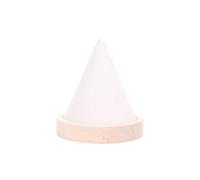 Bnojjellol Présentoir à bijoux en forme de cône en bois avec surface en velours pelucheux, convient pour un toucher lisse, présentoir de bagues de présentation